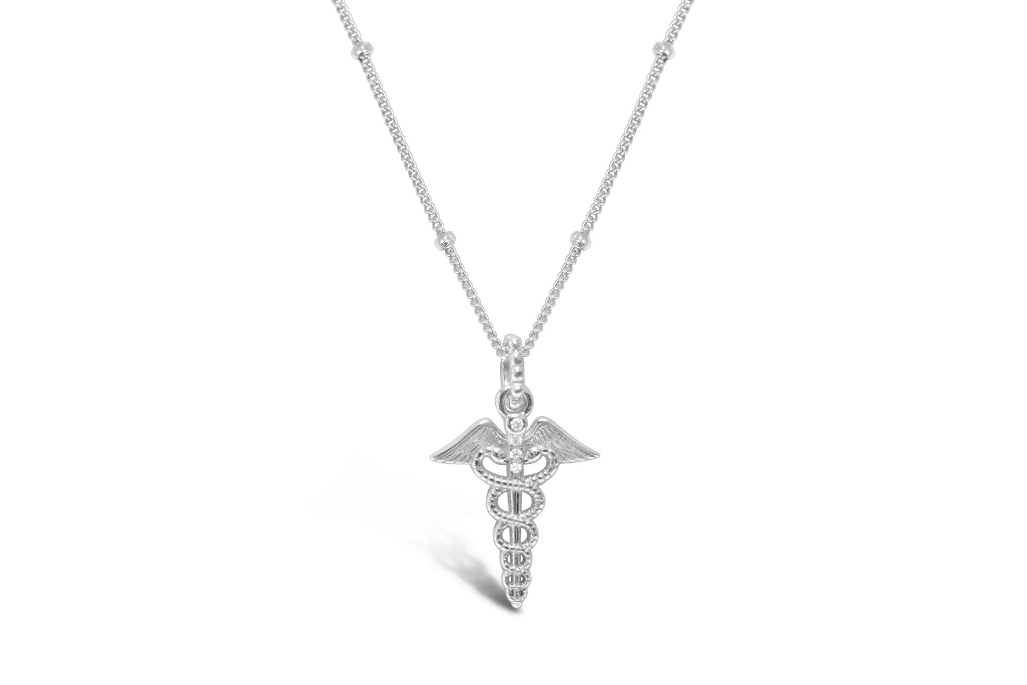 Stia Caduceus Charm & Chain Necklace - Juli's Wearable Art