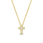 Stia Classy Girls Wear Pearls - CZ Border Cross Necklaces - Juli's Wearable Art