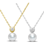 Stia "Classy Girls Wear Pearls" Pearl Bezel CZ l Necklace - Juli's Wearable Art