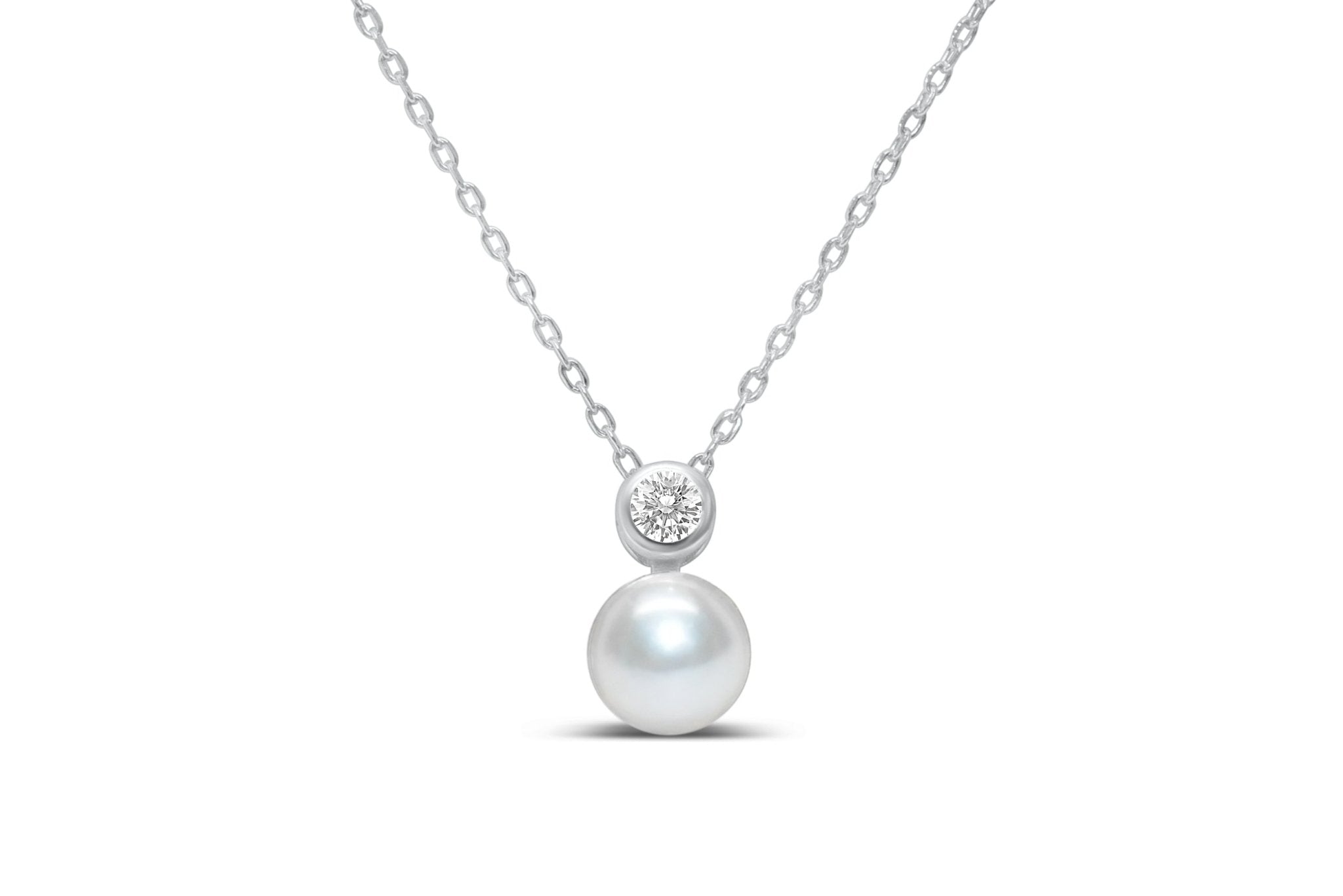Stia "Classy Girls Wear Pearls" Pearl Bezel CZ l Necklace - Juli's Wearable Art