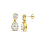 Stia Double Teardrop Halo Drop Earrings - Juli's Wearable Art
