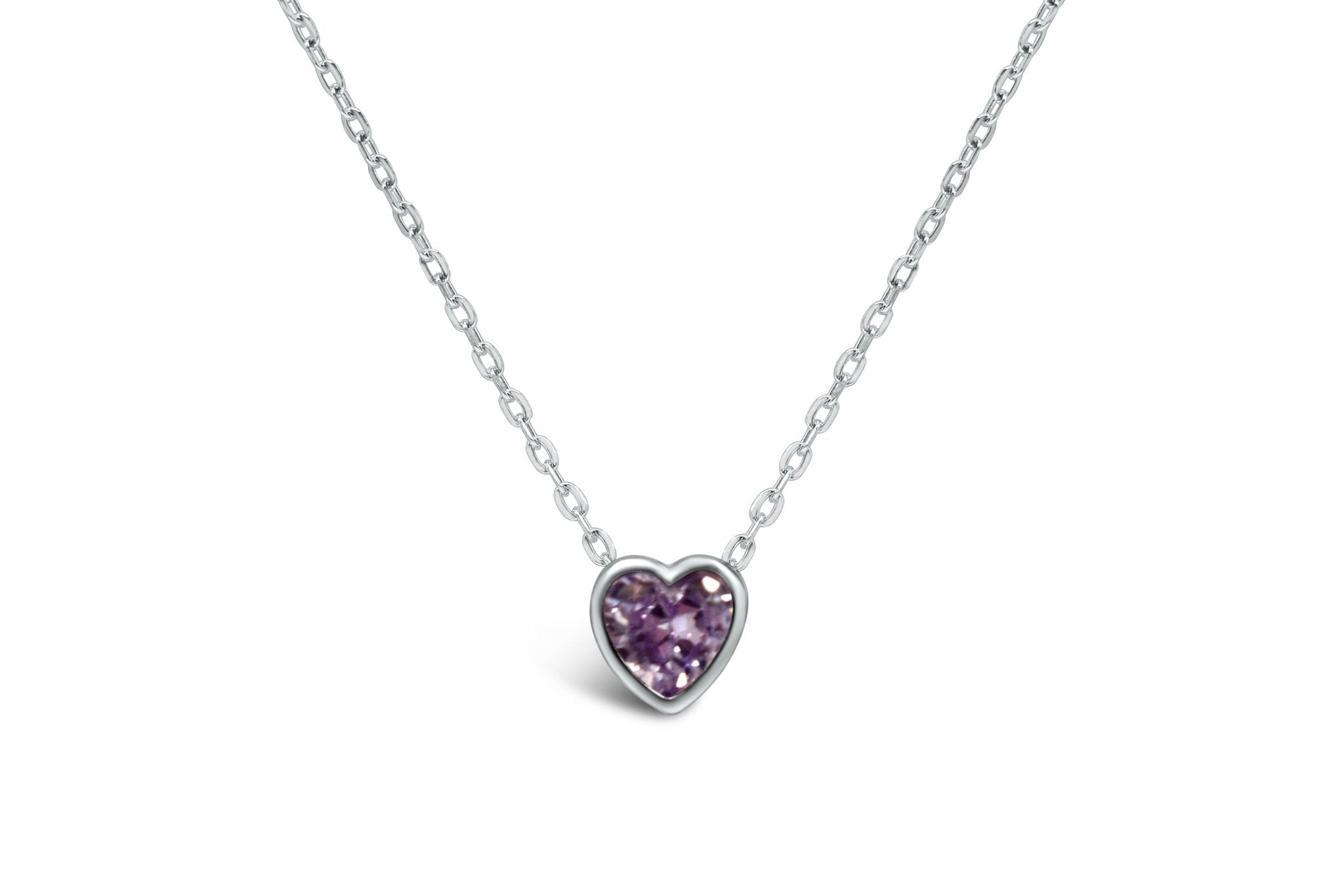 Stia Girl - Bezel Heart Birthstone Necklaces - Juli's Wearable Art