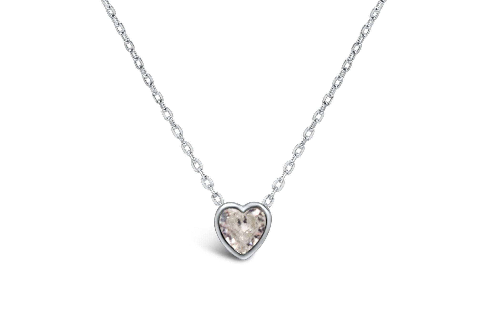 Stia Girl - Bezel Heart Birthstone Necklaces - Juli's Wearable Art