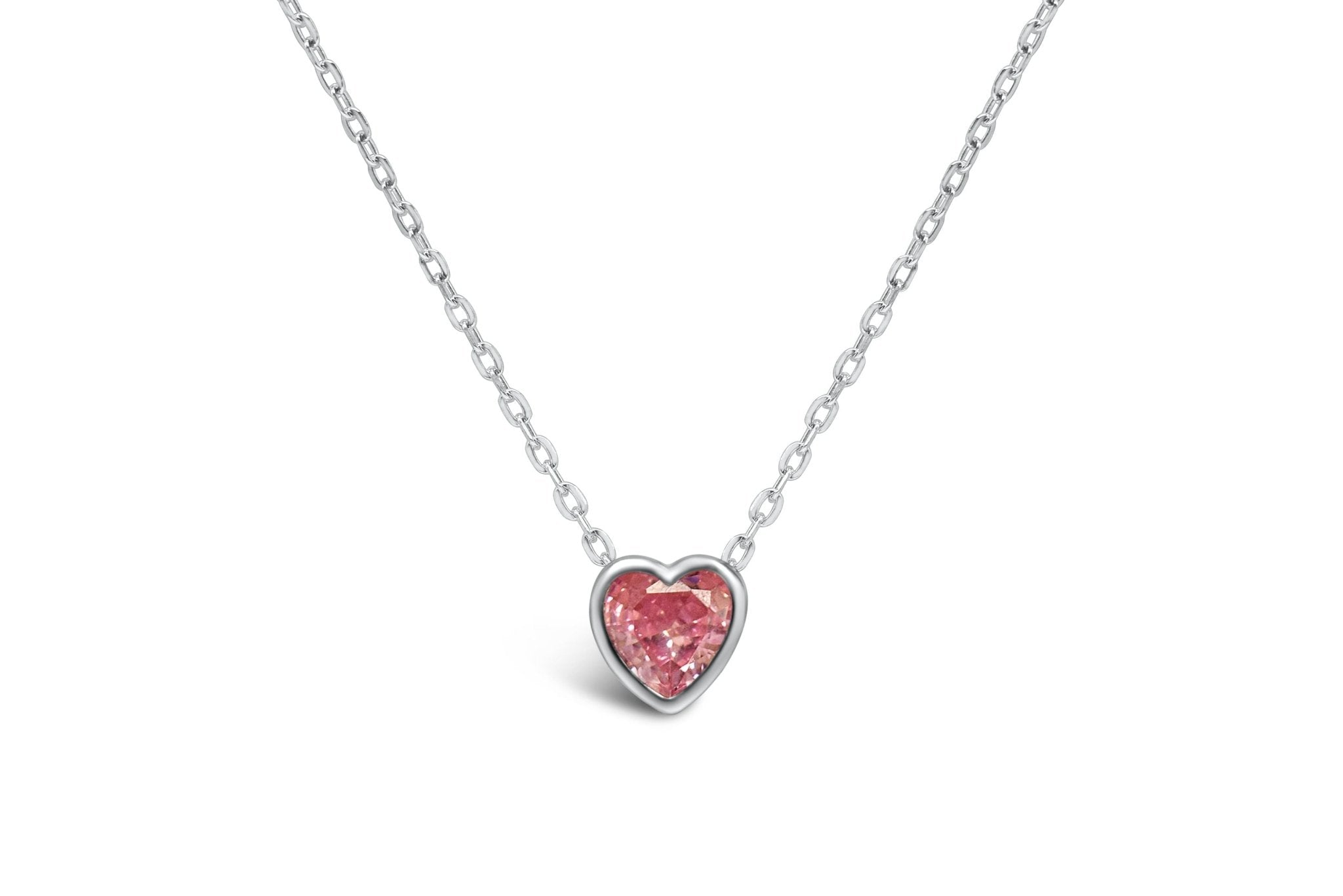 Stia Girl - Bezel Heart Birthstone Necklaces - Juli's Wearable Art