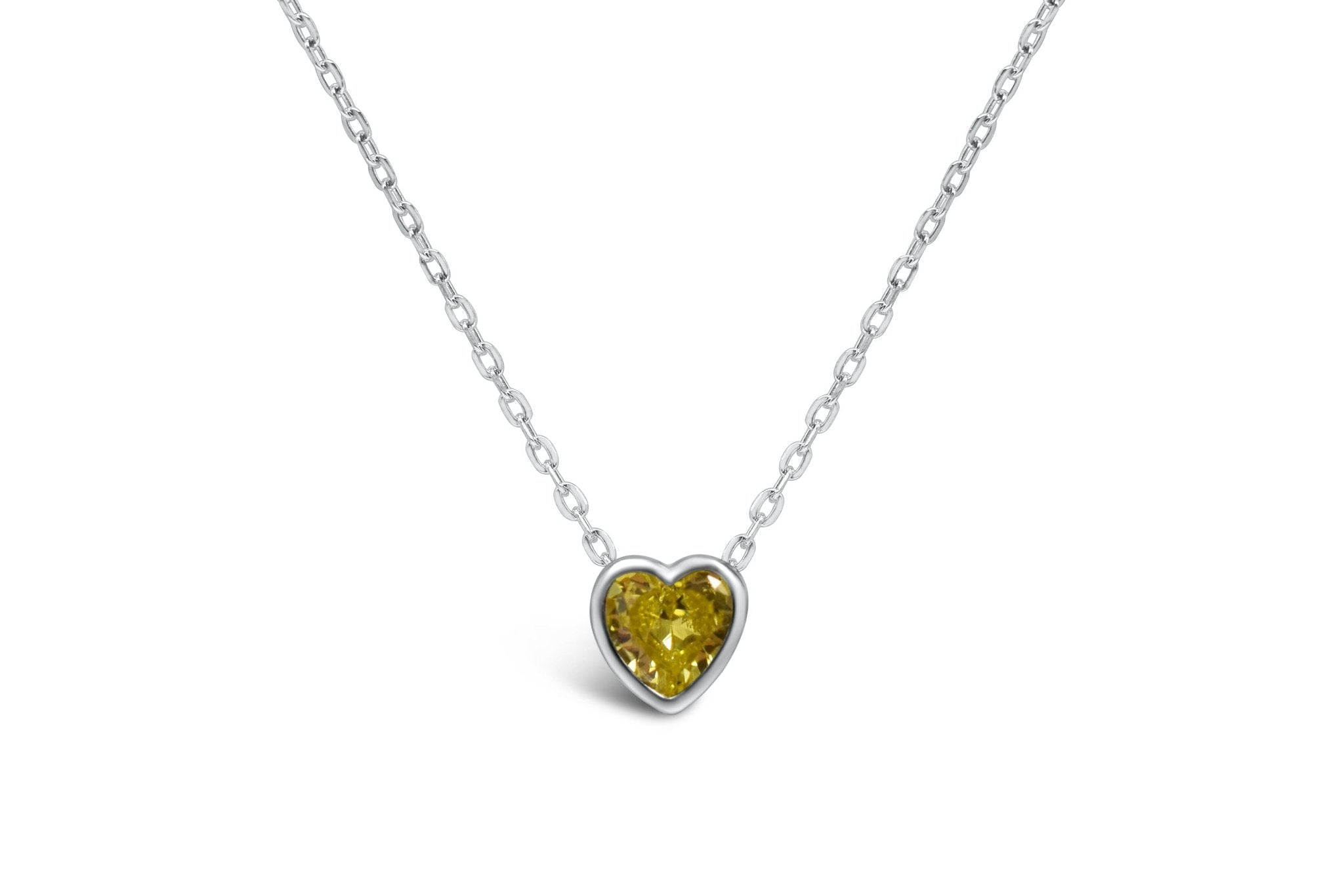 Stia Girl - Bezel Heart Birthstone Necklaces - Juli's Wearable Art