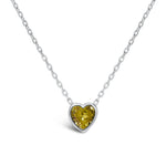 Stia Girl - Bezel Heart Birthstone Necklaces - Juli's Wearable Art