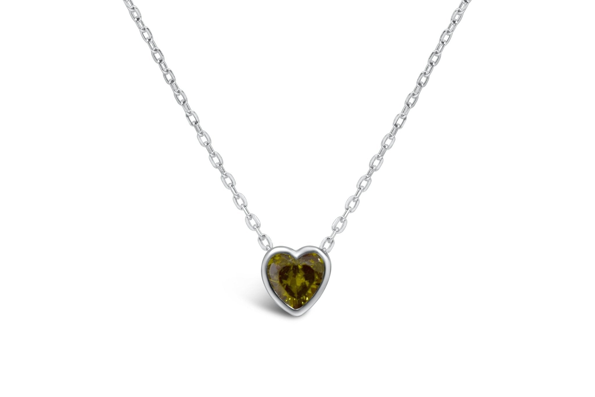 Stia Girl - Bezel Heart Birthstone Necklaces - Juli's Wearable Art