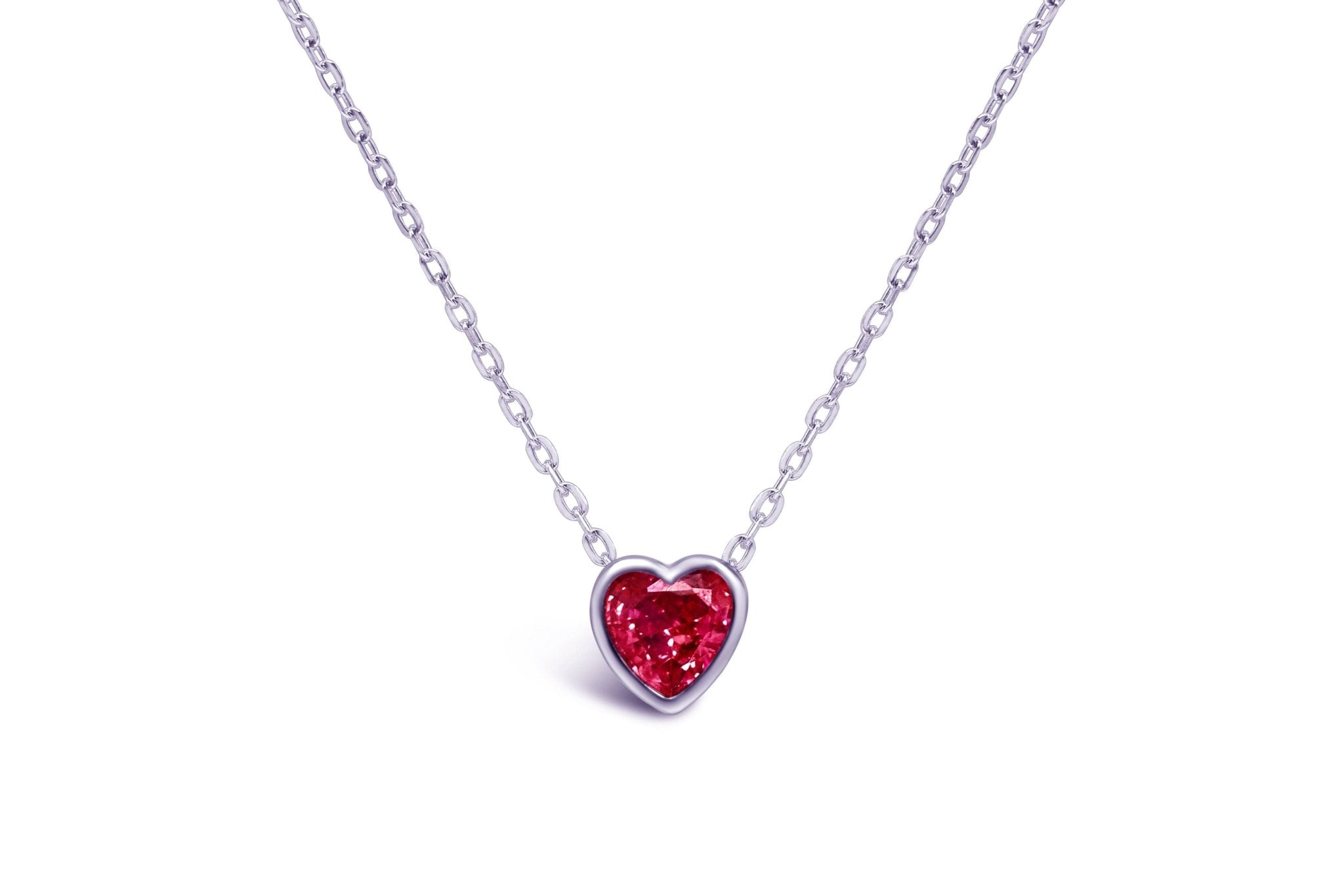 Stia Girl - Bezel Heart Birthstone Necklaces - Juli's Wearable Art