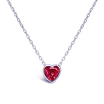 Stia Girl - Bezel Heart Birthstone Necklaces - Juli's Wearable Art
