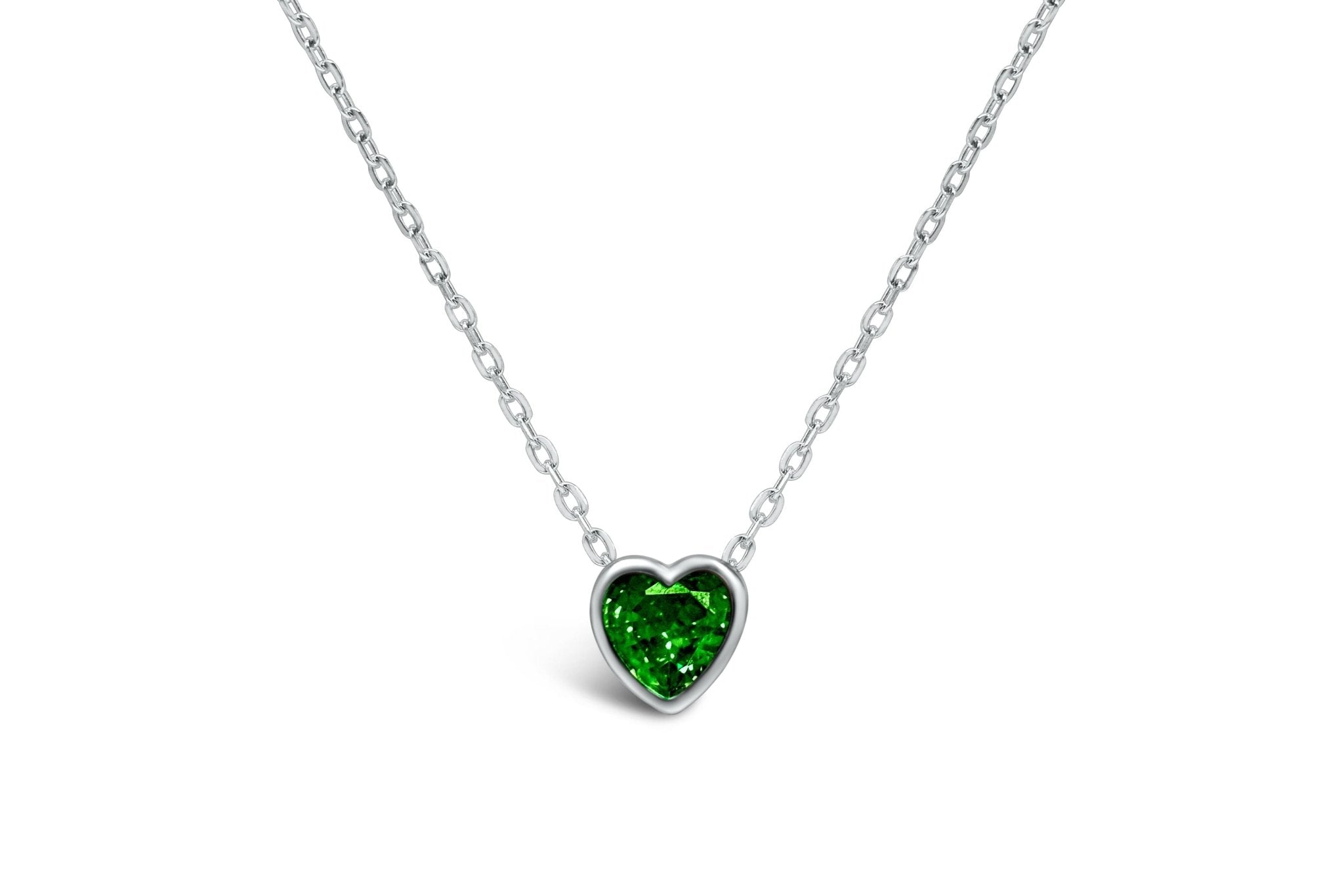 Stia Girl - Bezel Heart Birthstone Necklaces - Juli's Wearable Art