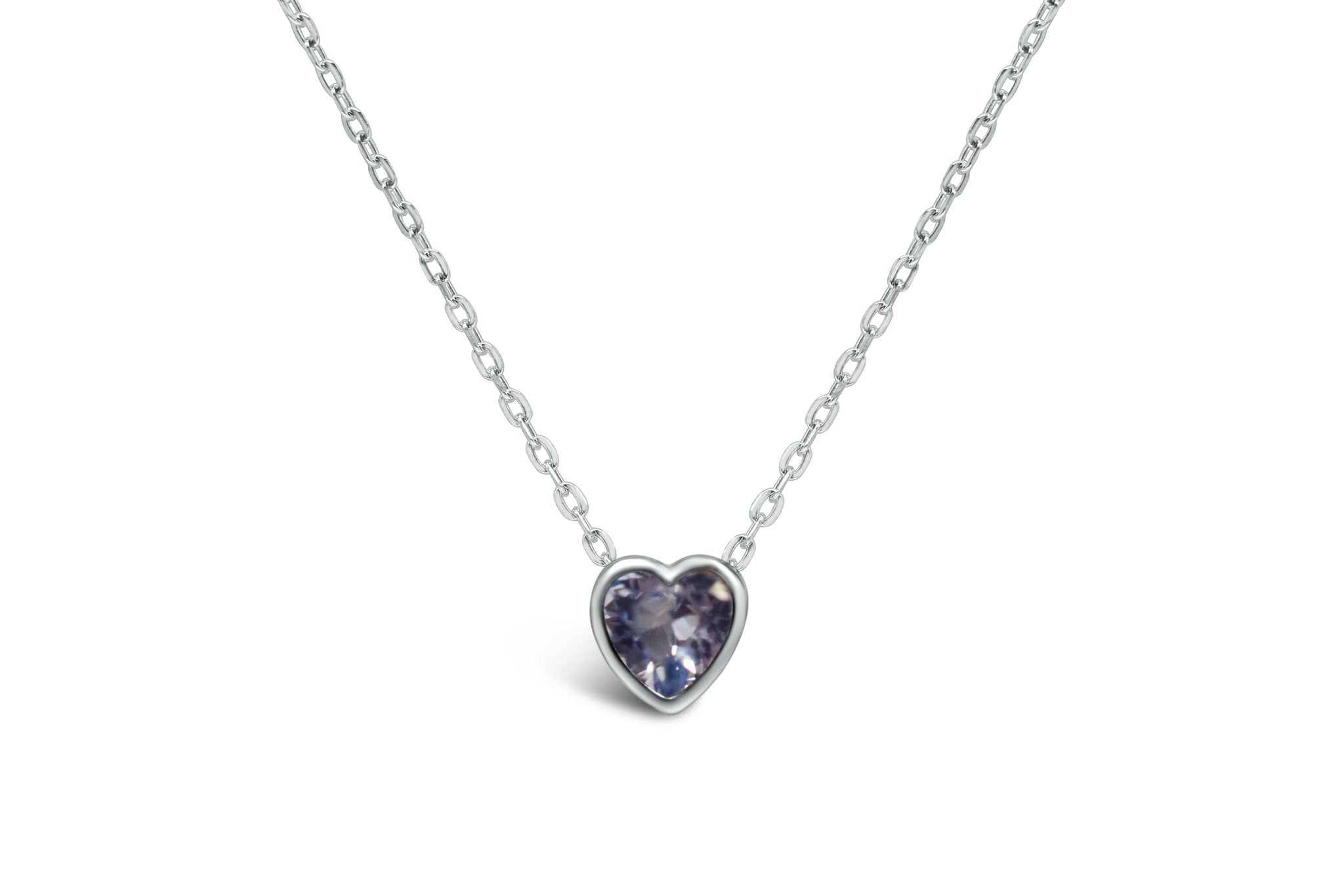 Stia Girl - Bezel Heart Birthstone Necklaces - Juli's Wearable Art