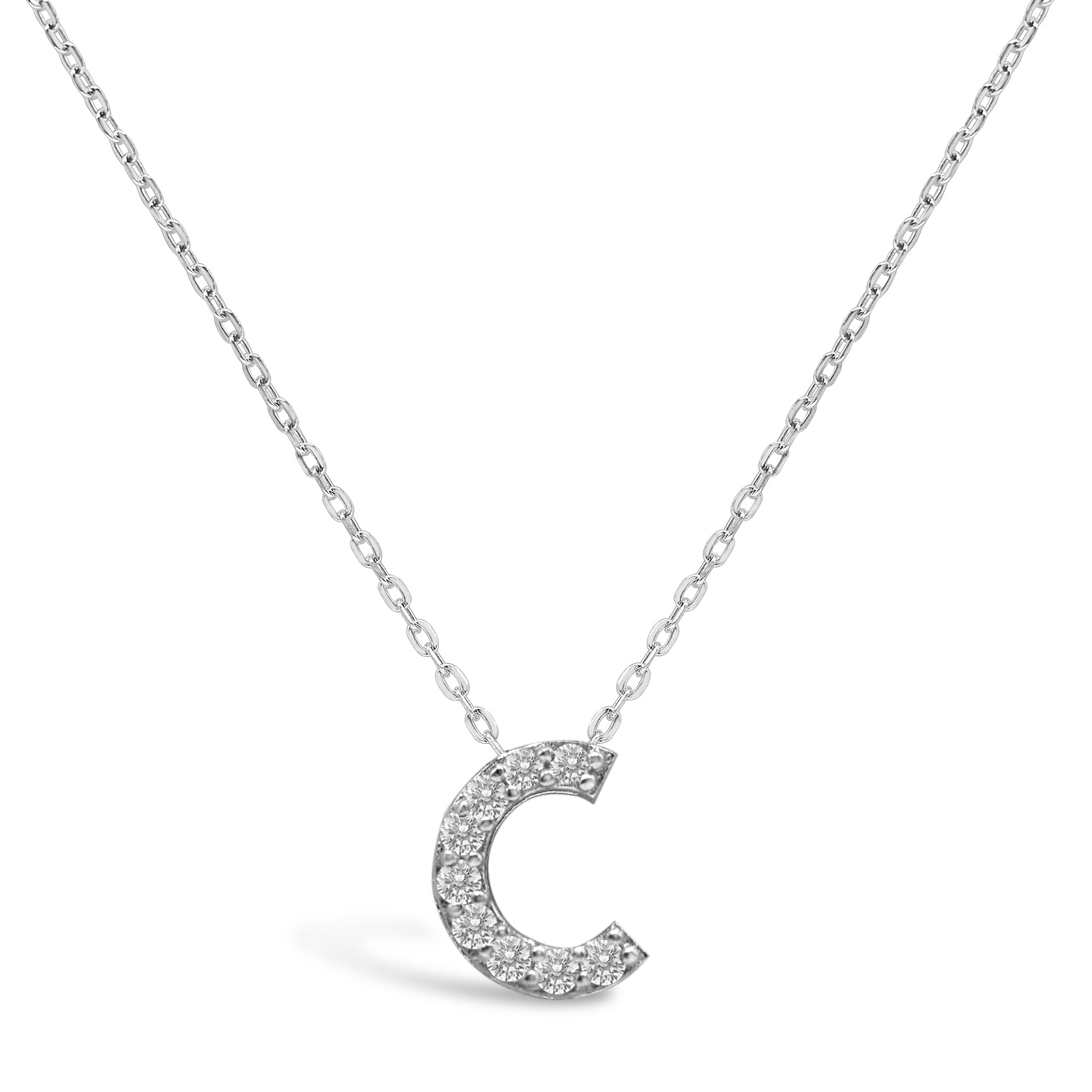 Stia Letter of Mine - Let it Shine Pave Initial Necklaces - Silver - Juli's Wearable Art