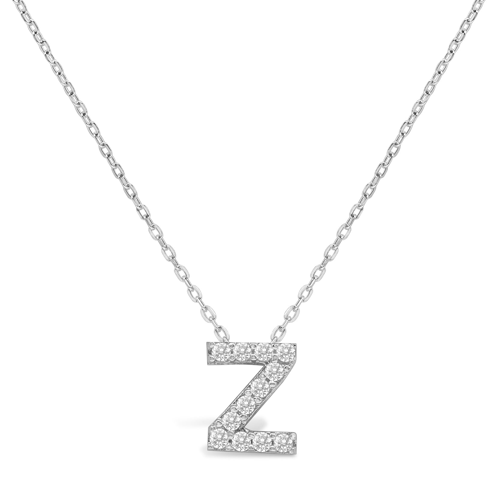 Stia Letter of Mine - Let it Shine Pave Initial Necklaces - Silver - Juli's Wearable Art
