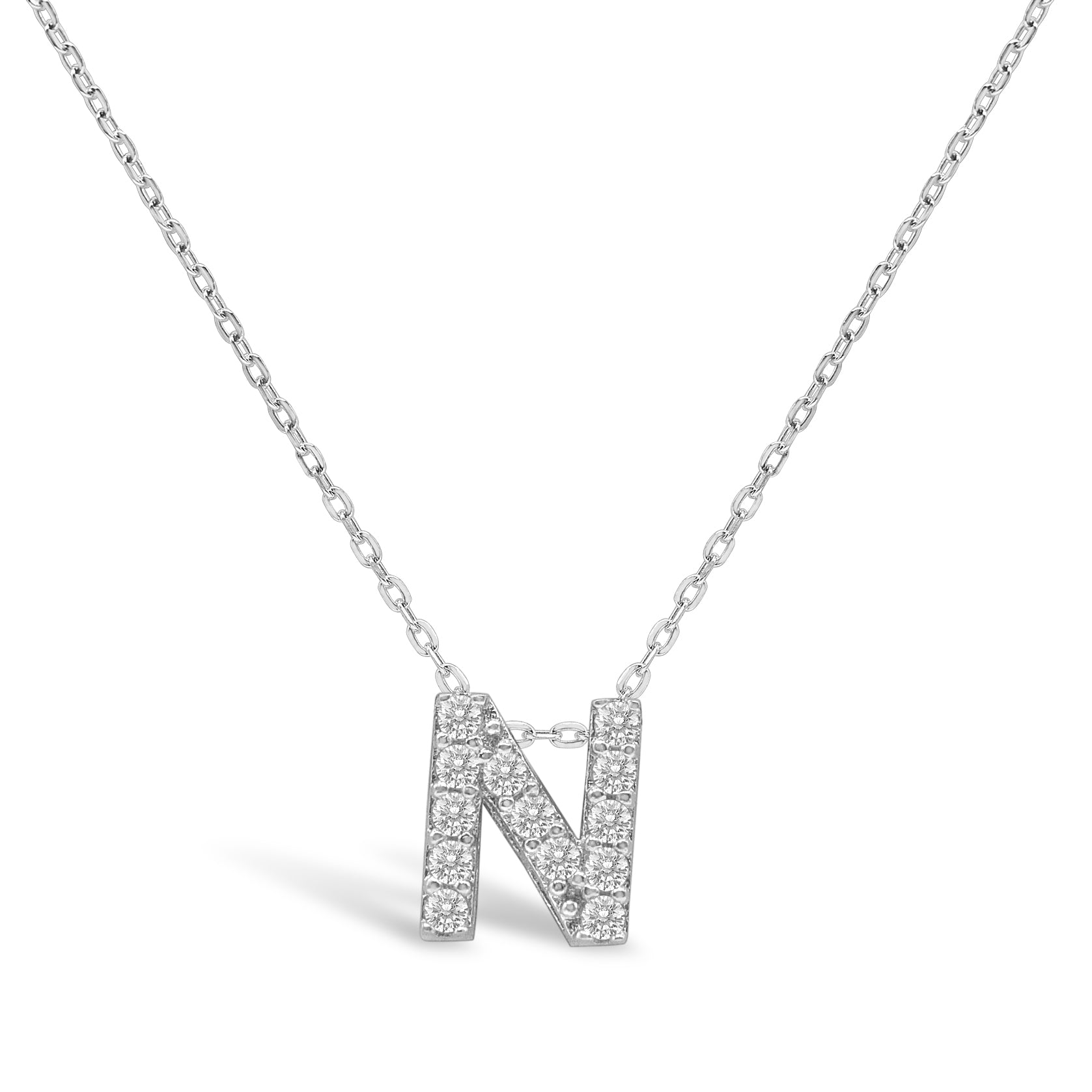 Stia Letter of Mine - Let it Shine Pave Initial Necklaces - Silver - Juli's Wearable Art