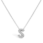 Stia Letter of Mine - Let it Shine Pave Initial Necklaces - Silver - Juli's Wearable Art