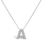 Stia Letter of Mine - Let it Shine Pave Initial Necklaces - Silver - Juli's Wearable Art