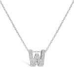 Stia Letter of Mine - Let it Shine Pave Initial Necklaces - Silver - Juli's Wearable Art