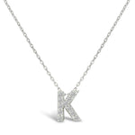 Stia Letter of Mine - Let it Shine Pave Initial Necklaces - Silver - Juli's Wearable Art