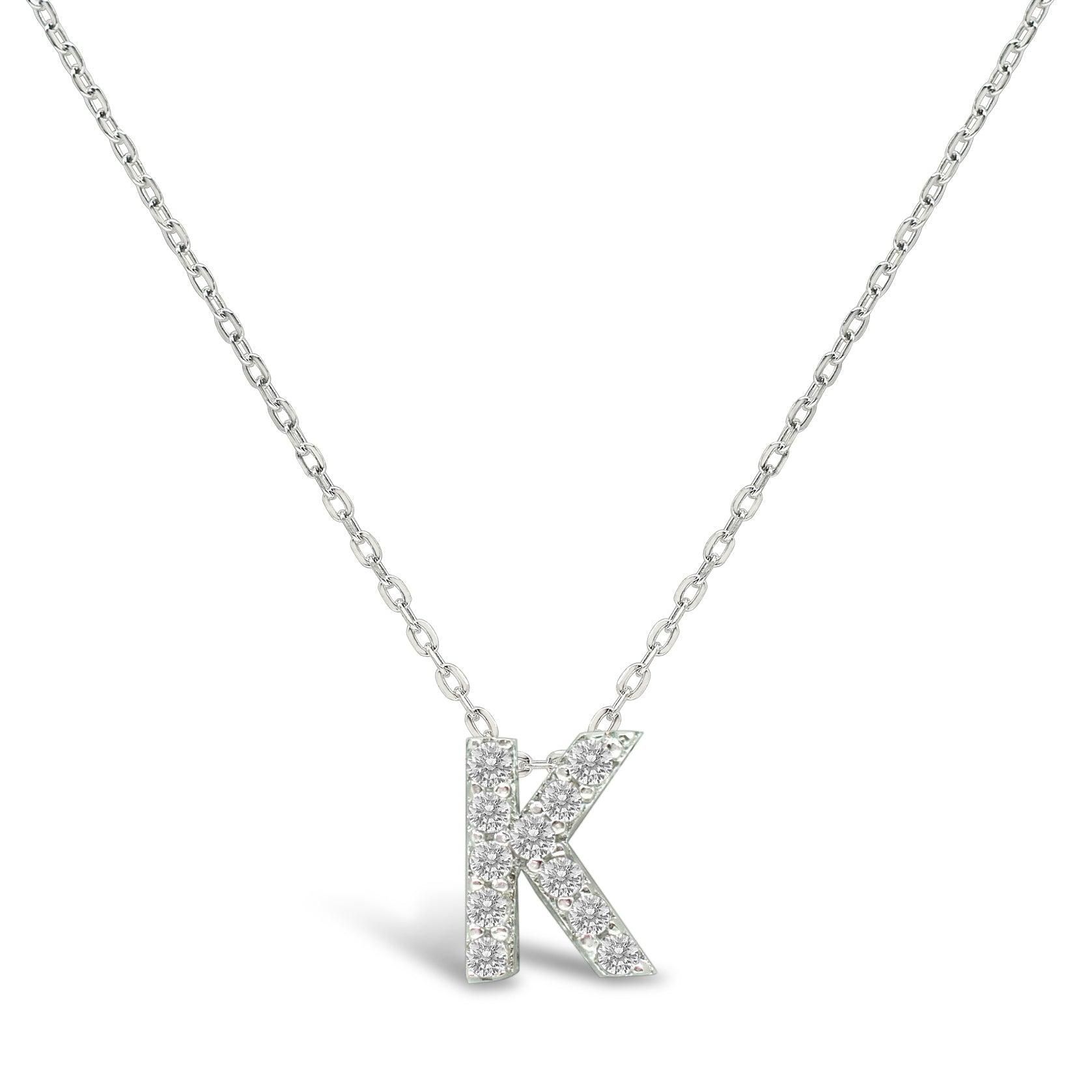 Stia Letter of Mine - Let it Shine Pave Initial Necklaces - Silver - Juli's Wearable Art