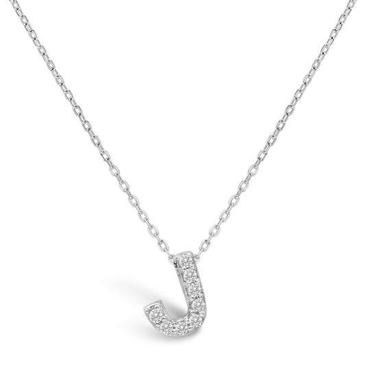 Stia Letter of Mine - Let it Shine Pave Initial Necklaces - Silver - Juli's Wearable Art