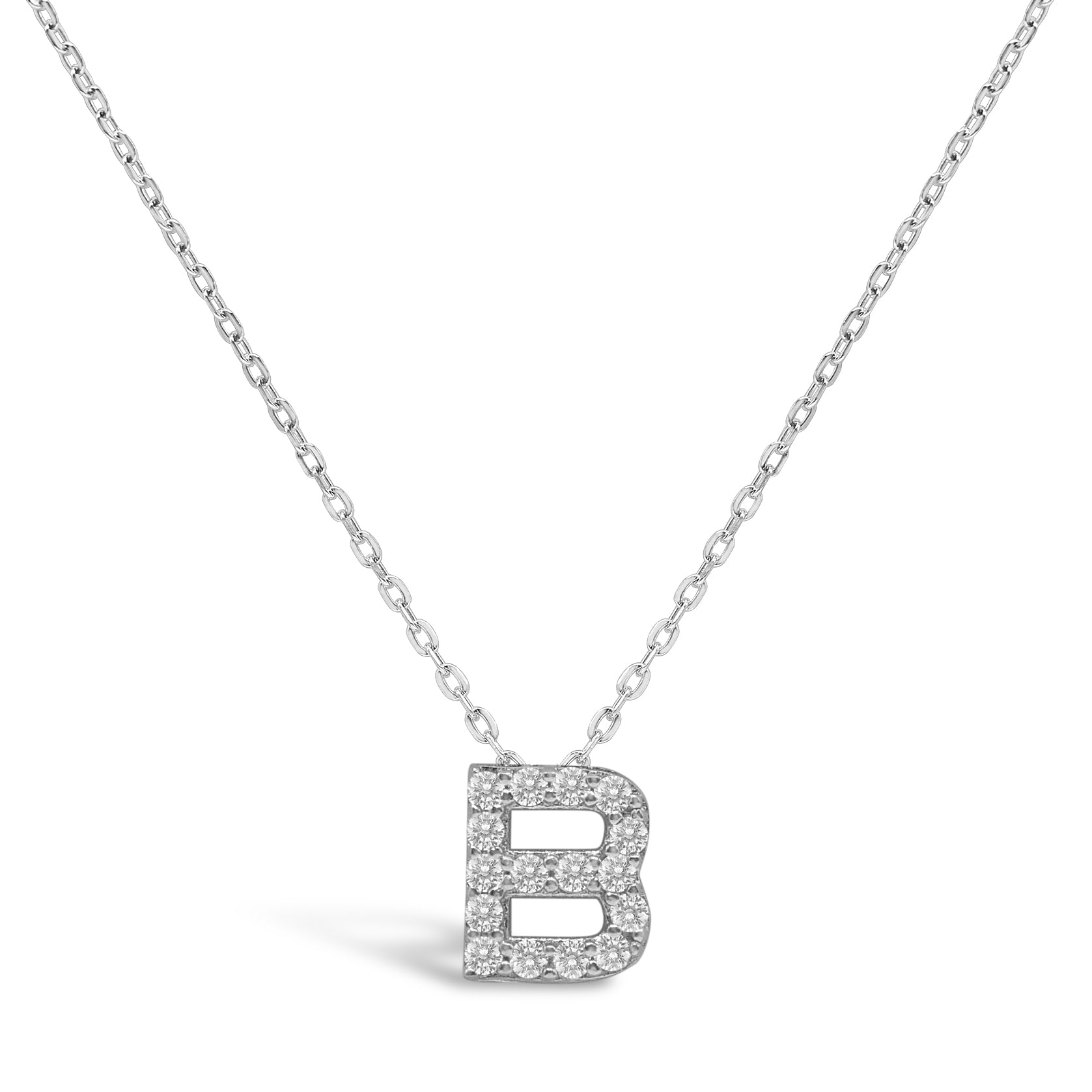 Stia Letter of Mine - Let it Shine Pave Initial Necklaces - Silver - Juli's Wearable Art