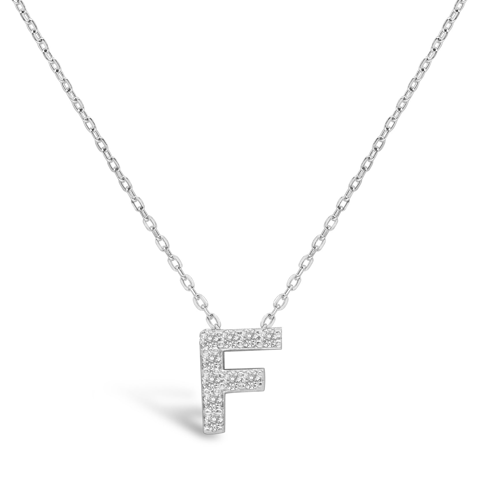 Stia Letter of Mine - Let it Shine Pave Initial Necklaces - Silver - Juli's Wearable Art