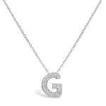 Stia Letter of Mine - Let it Shine Pave Initial Necklaces - Silver - Juli's Wearable Art