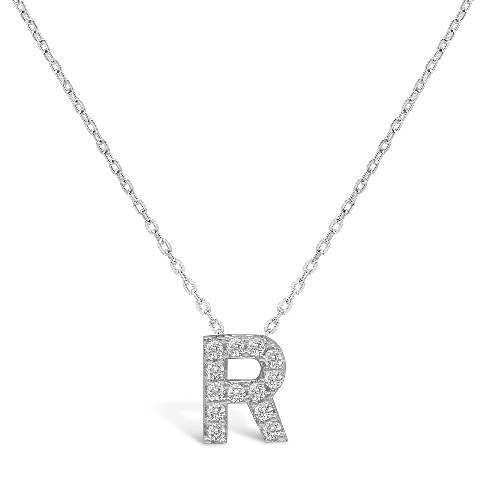 Stia Letter of Mine - Let it Shine Pave Initial Necklaces - Silver - Juli's Wearable Art