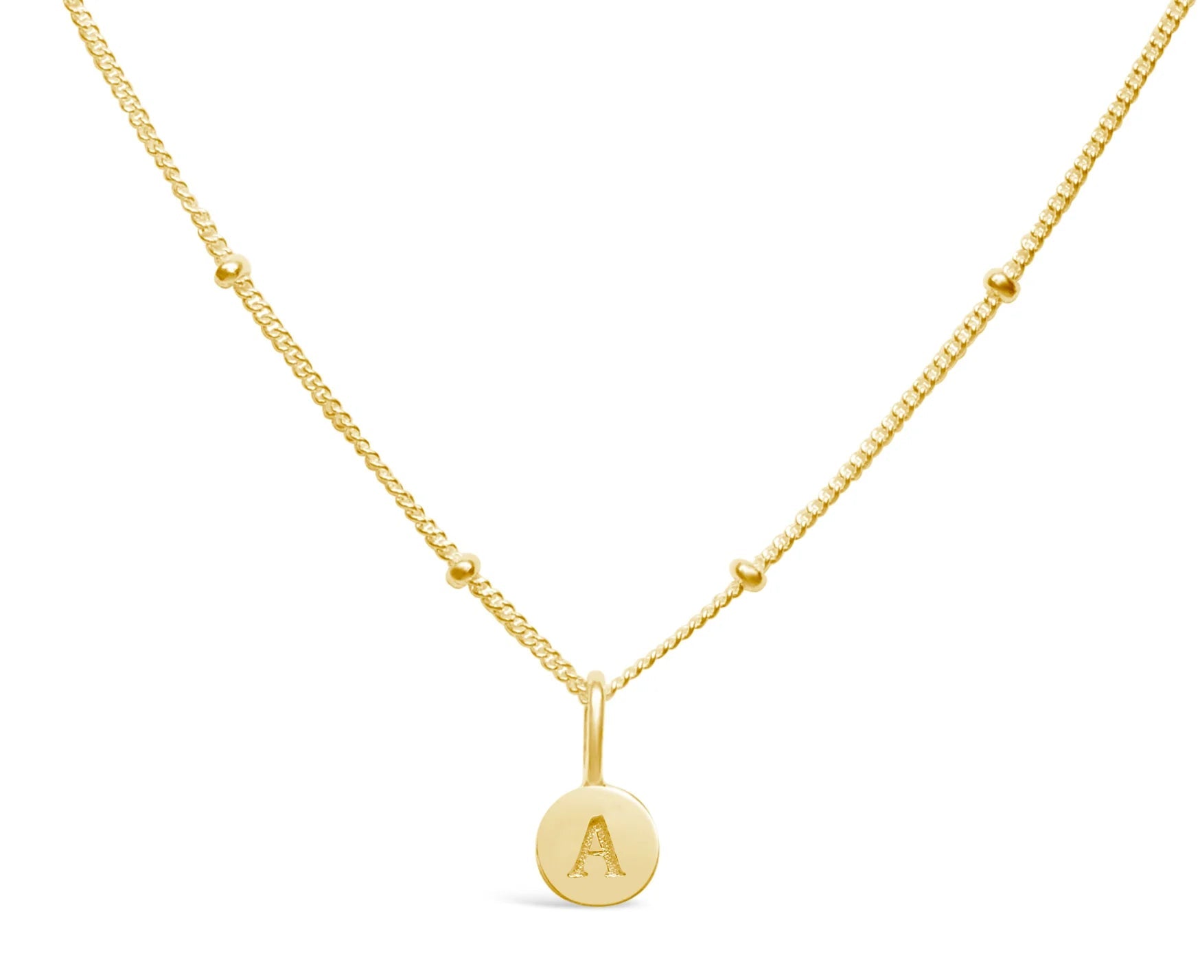 Stia Mini Love Letter Necklaces in Gold