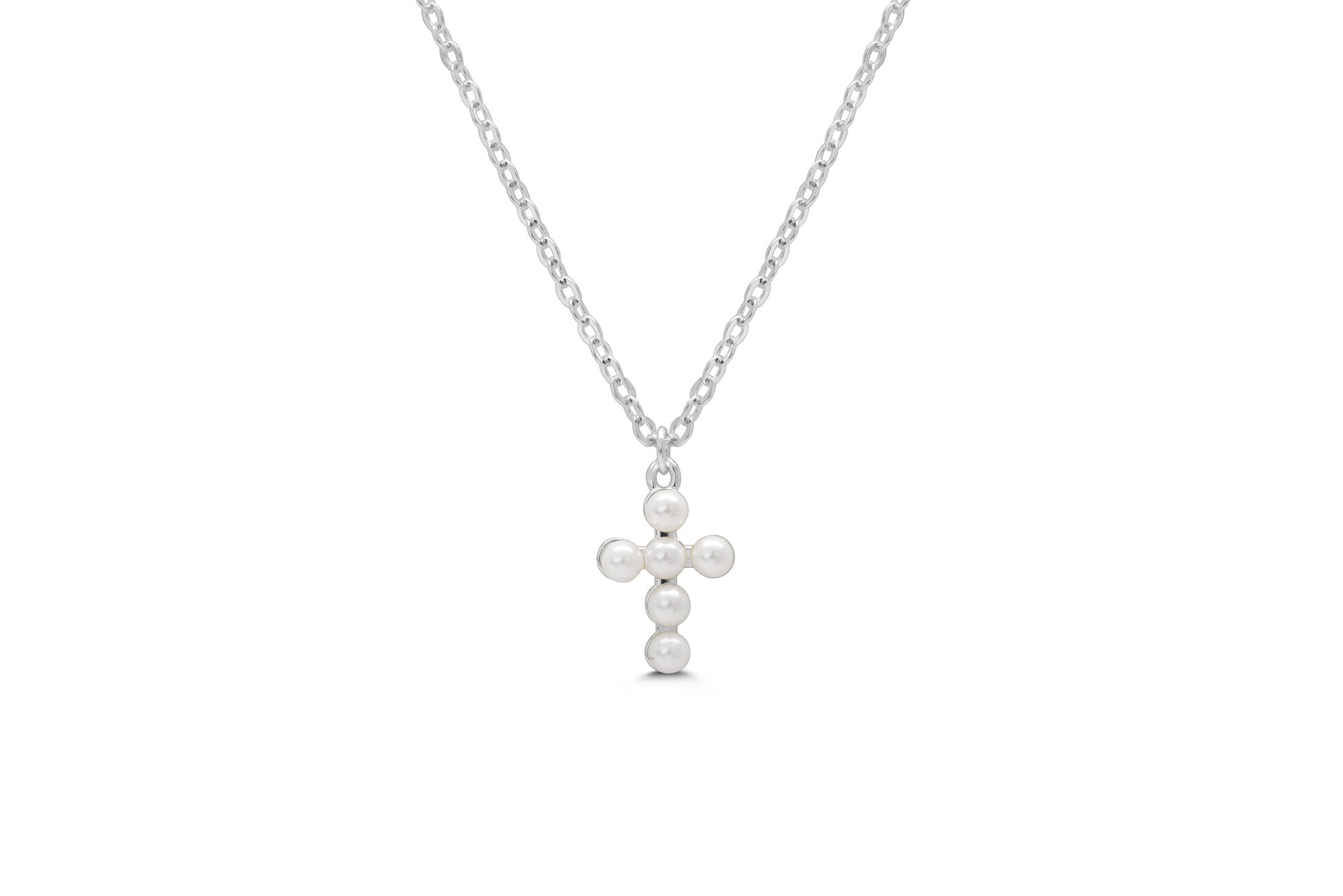 Stia Pearl Cross Necklaces