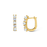 Stia Pearl/CZ Huggie Earrings – Gold or Silver - Juli's Wearable Art