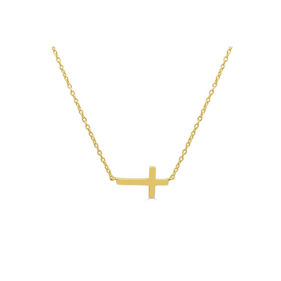 Stia Sideways Plain Cross Necklaces - Juli's Wearable Art