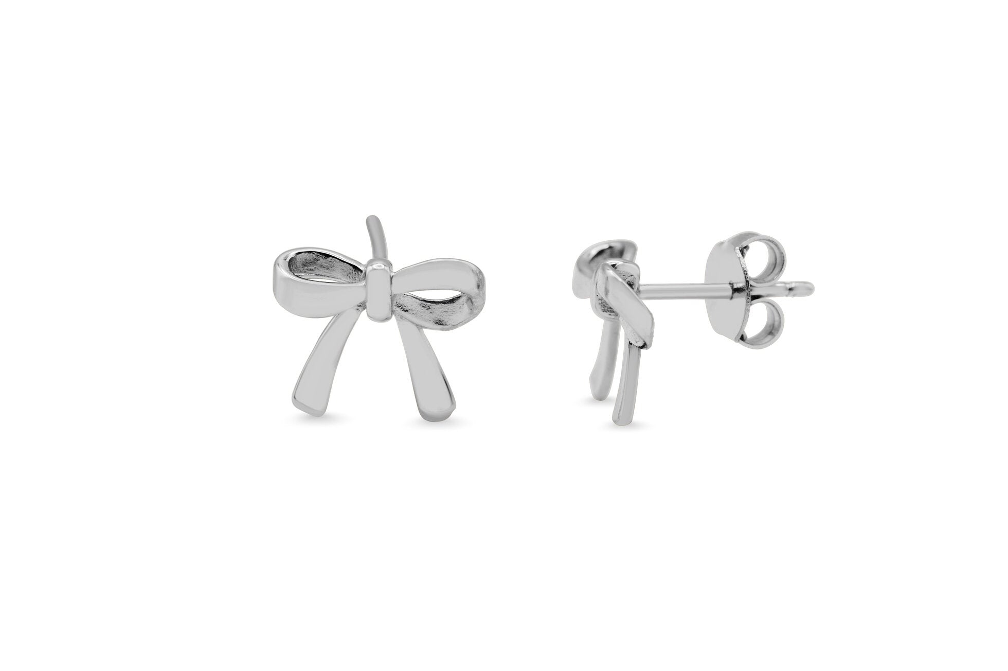 Stia Simple Bow Stud Earrings – Gold or Silver - Juli's Wearable Art