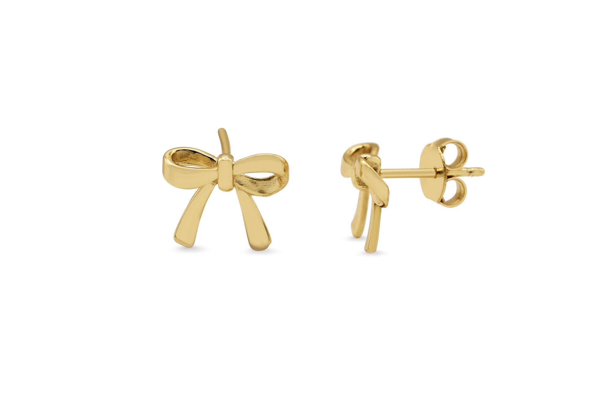 Stia Simple Bow Stud Earrings – Gold or Silver - Juli's Wearable Art