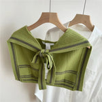 Striped Knitted Knotted Shawls – Casual & Cozy - Juli's Wearable Art
