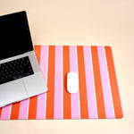 Style Station Desk Mat | Sicily Stripes Pink - Juli's Wearable Art