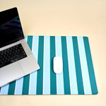 Style Station Desk Mat | Sicily Stripes Teal - Juli's Wearable Art