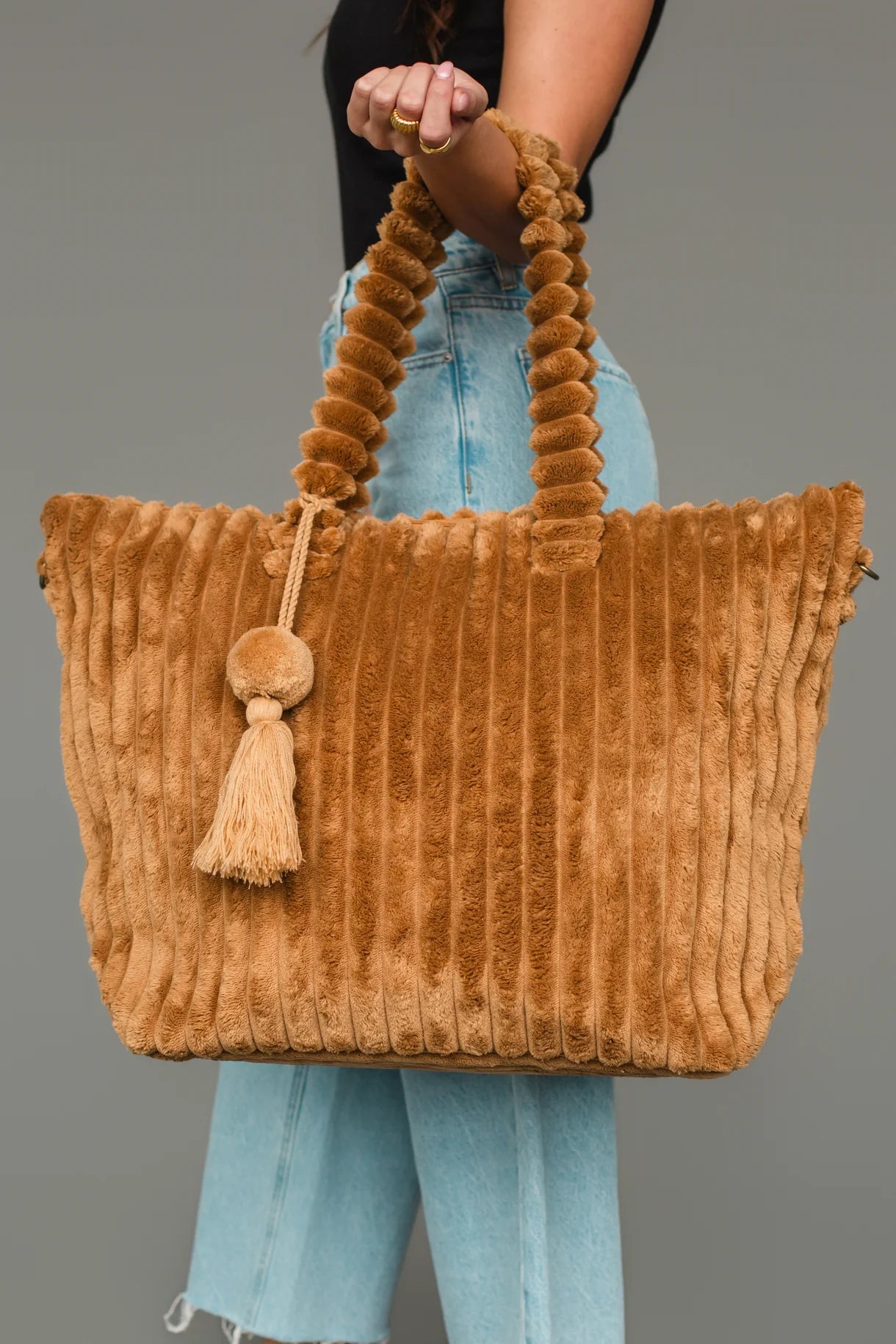 Super Soft Ribbed Tote Bag | Mustard - Juli's Wearable Art