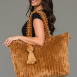 Super Soft Ribbed Tote Bag | Mustard - Juli's Wearable Art