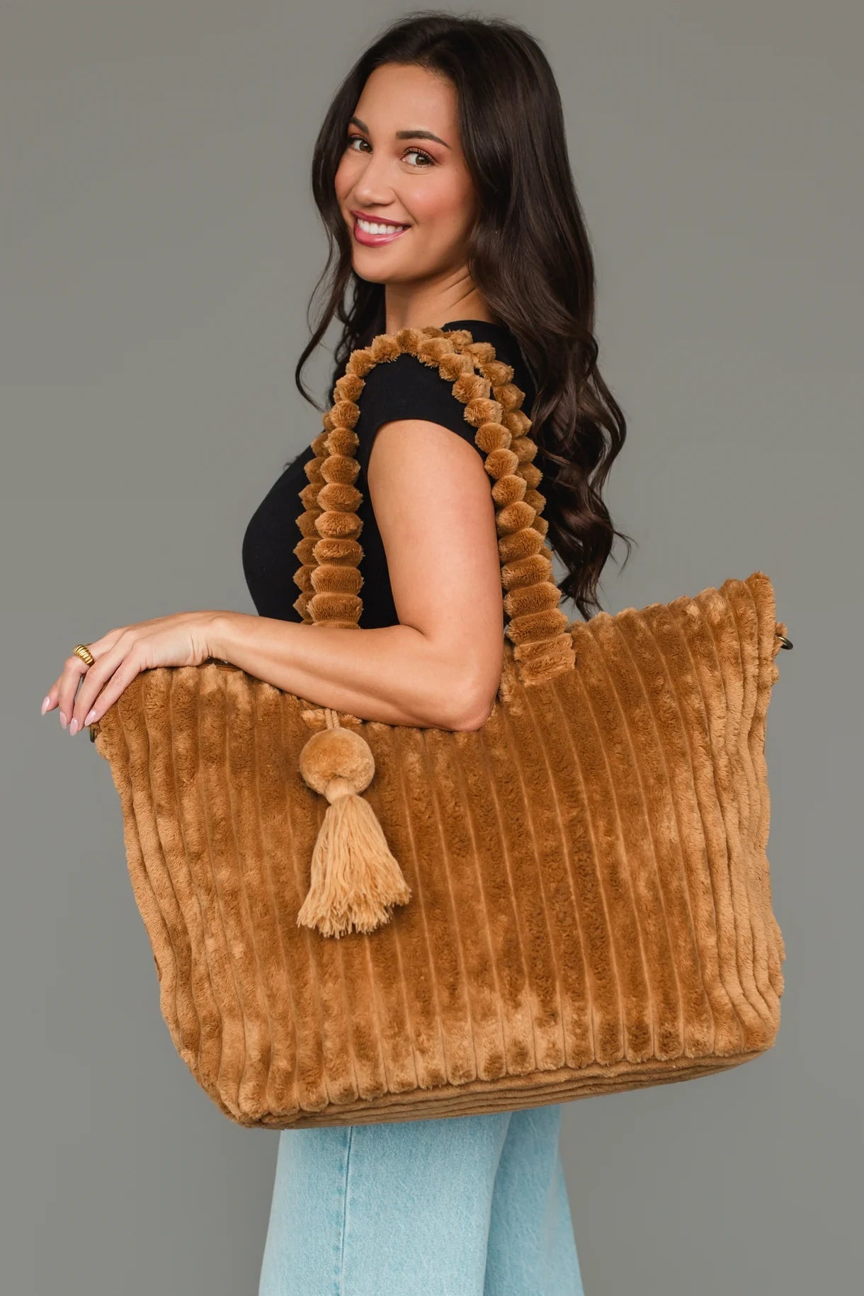 Super Soft Ribbed Tote Bag | Mustard - Juli's Wearable Art