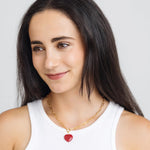 Susan Shaw Audrey Heart Necklace | Red Stone - Juli's Wearable Art