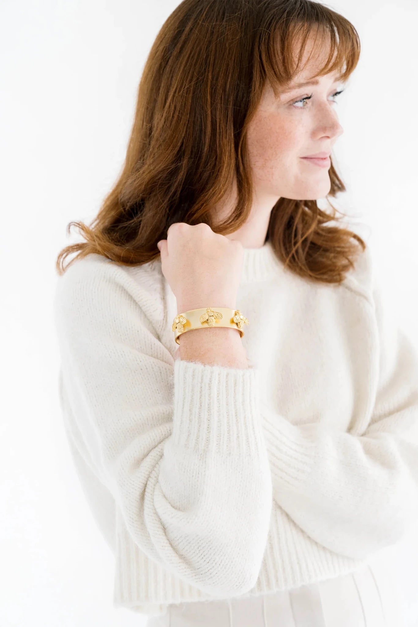 Susan Shaw Bee Cuff Bracelet | Gold - Juli's Wearable Art