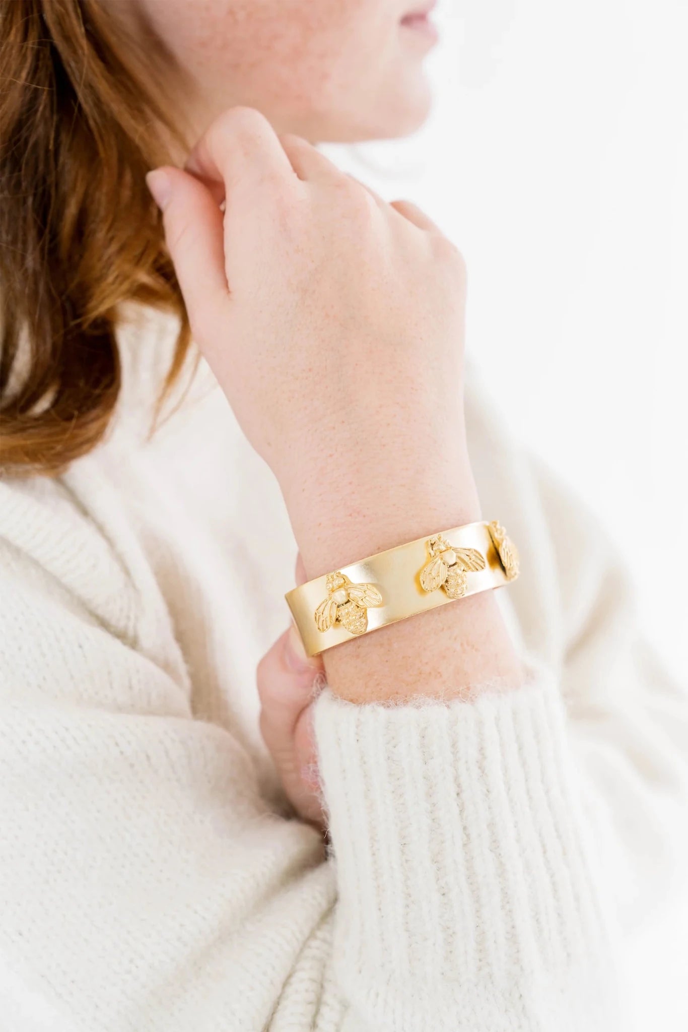 Susan Shaw Bee Cuff Bracelet | Gold - Juli's Wearable Art