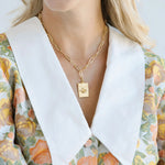 Susan Shaw Bee Stamp Necklace | Gold - Juli's Wearable Art