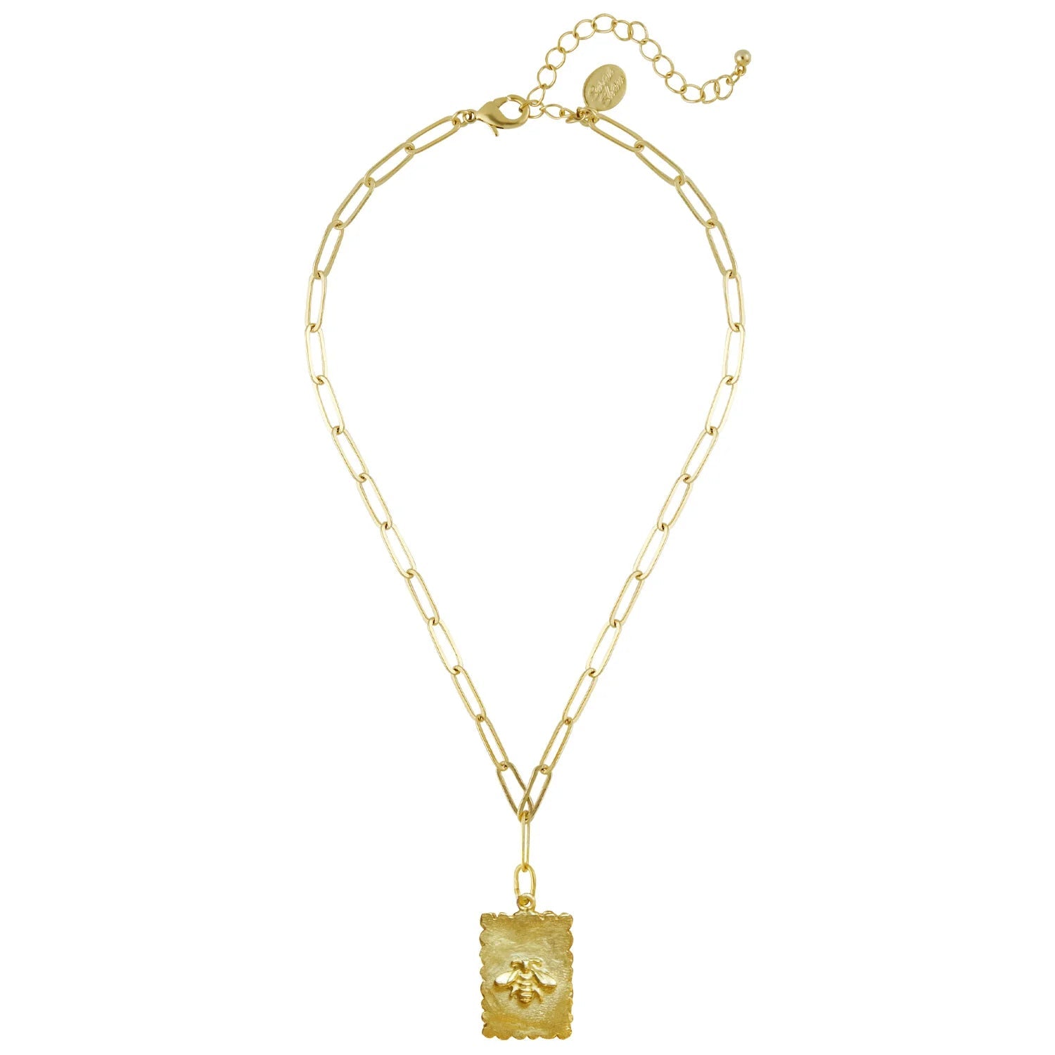 Susan Shaw Bee Stamp Necklace | Gold - Juli's Wearable Art