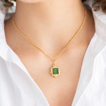Susan Shaw Charlotte Dainty Gold Necklace | Green - Juli's Wearable Art