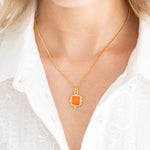 Susan Shaw Charlotte Dainty Gold Necklace | Orange - Juli's Wearable Art