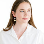 Susan Shaw Coin Pearl + Gold Cross Drop Earrings - Juli's Wearable Art