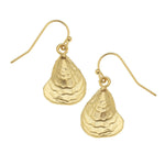 Susan Shaw Gold Oyster Drop Earrings - Juli's Wearable Art