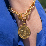 Susan Shaw Gold USA 250 Coin Heavy Chain Toggle Bracelet - Juli's Wearable Art